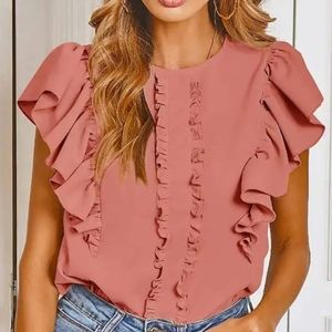 Ruffled trim blouse